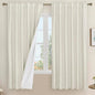 100% Blackout Natural Polyester Curtains, 68 Inches Linen Textured Thermal by LAMIT