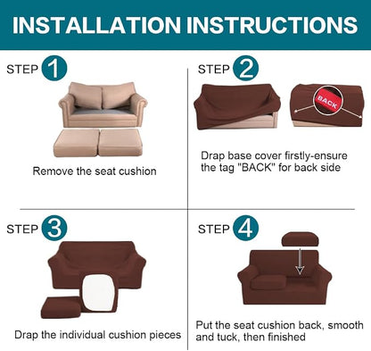 Turquoize 3 Piece Sofa Covers For 2 Cushion Couch Sofa Slipcover Soft Couch - Image 6