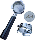 54mm Bottomless Portafilter 3 Ears ABS Handle – Fits Breville Barista Express, Bambino, Impress, Duo Temp Pro and Infuser – Includes 18g Filter Basket Hands-Free Dosing Funnel & 1.7mm Puck Screen