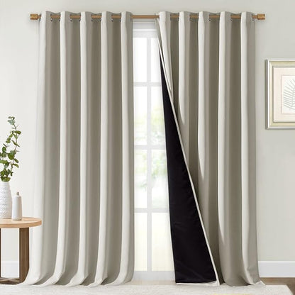 NICETOWN Full Shading Curtains for Windows, Super Heavy-Duty Black Lined by NICETOWN