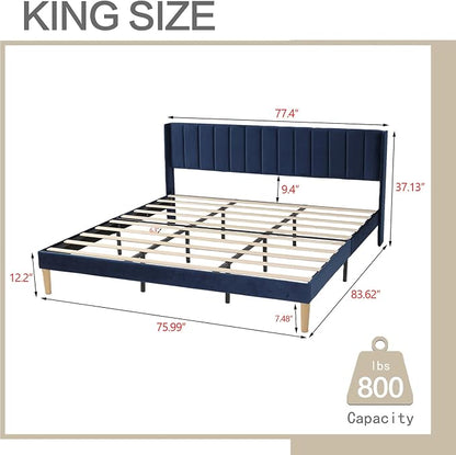 AGARTT Upholstered Platform Bed Frame King Size - Image 2