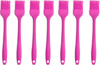 Silicone brush, Oil Brush for BBQ Kitchen Cooking Baking and Grilling (7 PCS,Rose red)