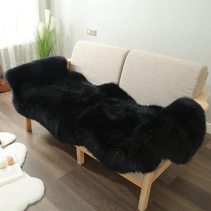 LLB Genuine Sheepskin Area Rug Wool Rug Fur Carpet Fluffy Shaggy Fur Rug - Image 4