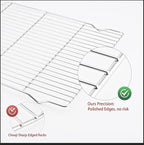 2-Pack Cooling Racks for Baking, 10x15 Inch Heavy Duty Stainless Steel Wire Baking Rack, Oven Safe Cookie Cooling Rack Set, Fits Half Sheet Pan, Dishwasher Safe & Non-Toxic