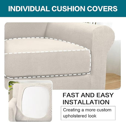 Turquoize 2 Piece Chair Covers for Living Room Armchair Couch Cover - Image 5