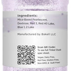 BAKELL Soft Purple Edible Glitter, 45 Grams | TINKER DUST Edible Glitter | KOSHER Certified | 100% Edible Glitter | Cakes, Cupcakes, Cake Pops, Drinks, Dessert Vegan Glitter & Dusts (45g Shaker, Soft Purple)