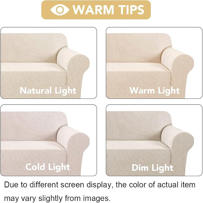H.VERSAILTEX Stretch Oversized Couch Cover 1 Piece Sofa Slipcovers - Image 3