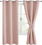 Blackout Curtains for Bedroom, 42 x 63 Inches Length, Blush 2 Panels | Thermal by Hiasan