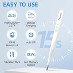 Berrcom Rechargeable Digital Thermometer for Adults and Kids, Medical-Grade Accurate Thermometers with LED Display, Fever Alarm, Fast Reading, Portable