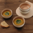 Ceramic Cereal Bowls Set of 4-21 oz Stoneware Bowls for Soup, Salad, Dessert or Ice Cream - Stackable, Dishwasher & Microwave Safe, Small Rustic Bowls for Kitchen -Terracotta/Reactive Glaze