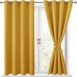 Blackout Curtains for Bedroom, Mustard Yellow 52 x 45 Inch 2 Panels | Thermal by Hiasan