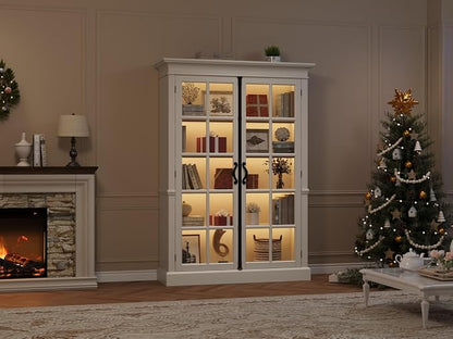 QUW Modern 65" Display Cabinet, 5-Tier Bookcase - Image 9