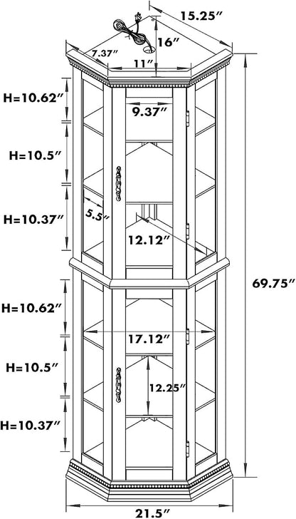 Glass Corner Display Cabinet - Image 2