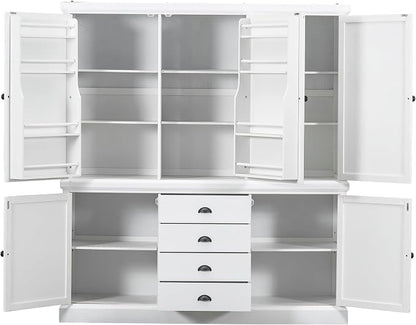 VilroCaz Freestanding Large Kitchen Pantry, Wooden Kitchen Organizers and - Image 4