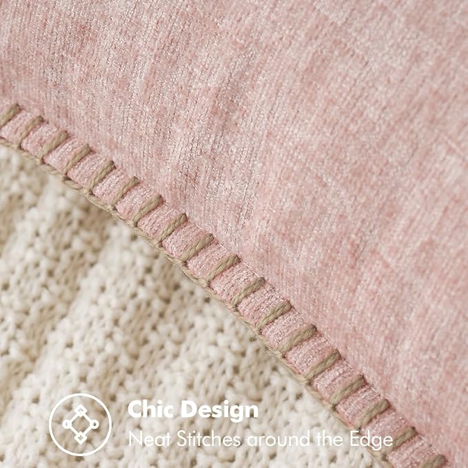 MIULEE Decorative Couch Throw Pillow Covers 20x20 Inch Pink 2 Pack | Farmhouse - Image 2