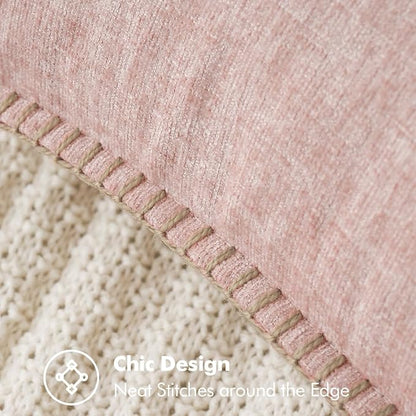 MIULEE Decorative Couch Throw Pillow Covers 18x18 Inch Pink 2 Pack | Farmhouse - Image 2