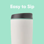 Owala SmoothSip Insulated Stainless Steel Coffee Tumbler, Reusable Iced Coffee Cup, Hot Coffee Travel Mug, BPA Free 20 oz, Gray (Cloudscape)