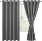 Grommet Blackout Curtains for Bedroom, 60 x 72 Inches, Light Grey | Thermal by Hiasan