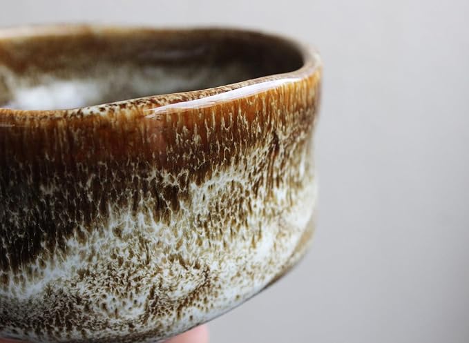 Japanese Traditional Handcrafted Matcha Chawan Tea Bowl Cup Ceremony Tableware Pottery (Ame Yuu)