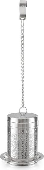 Teabloom Elegant Stainless Steel Loose Leaf Tea Infuser – Tea Connoisseur's Choice for White, Green, Oolong, Black, and Herbal Teas – Geometric Blossom Design – Small Size