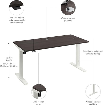 Bush Business Furniture 60-inch Electric Height Adjustable Standing Desk - Image 7