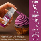Bakell - Cranberry Tinker Dust (4g, 1x Mini Spray Pump) Edible Glitter for Food, Desserts, and Beverages!