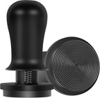 PUSEE 53.3mm Espresso Coffee Tamper with Double Spring Calibrated, Handle Tamper 30lbs Pressure with Titanium Coating Stainless Steel Ripple for Espresso Machine Accessories 53.3mm Tamper, Black