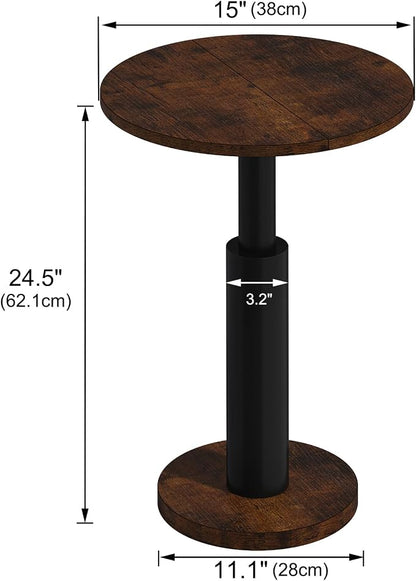 LAATOOREE Round Side Table, Accent Drink Coffee Table, Spacious Top, Thick - Image 2