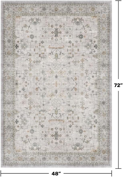 Washable Boho 4x6 Living Room Rug - Image 2