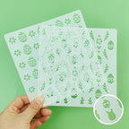 6in Easter Cookie Stencils for Royal Icing, Eggs Carrot Rabbit Face Bunny Shapes Stencils for Sugar Cookie, 16 Pcs Assorted Sizes Easter Eggs Stencils for Baking Drawing Dessert Coffee Decoration