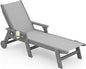 SERWALL Textilene Patio Chaise Lounge Chair, 5 Positions Adjustable Outdoor by SERWALL