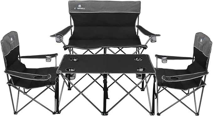 Camping Chair Set of 3, Outdoor Folding Camping Chairs by CAMPHILL