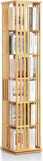 Athena Collection Rotating Bamboo Bookshelf, 6-Tier Floorstanding Corner by AthenaCollectionFurniture