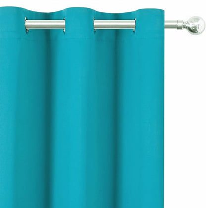 Blackout Curtains 66 x 72 Inch Long Teal Curtains Set of 2 Panels Room - Image 6