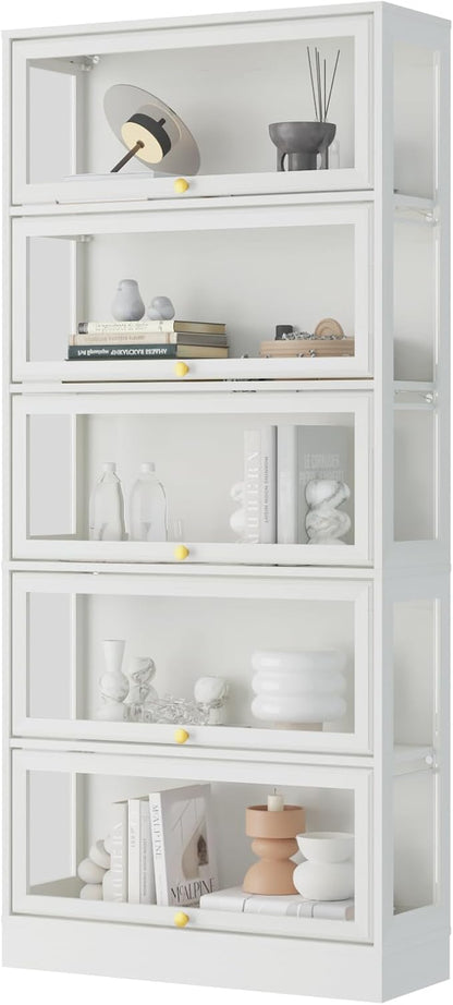 Display Cabinet with Acrylic Glass Doors, 5-Tiers Curio Cabinet with LED - Image 9