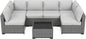 GarveeLife 7 Pieces Patio Furniture Set, Rattan Sectional Patio Sofa Set by GarveeLife