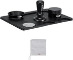 IKAPE 51MM Espresso Tamper Kit Black 6 IN 1, Espresso Accessories Kit Featuring Coffee Tamper, Distributor, Magnetic Dosing Funnel, Silicone Mat, Puck Screen, Cleaning Towel