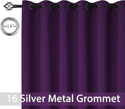 Yakamok Purple Room Darkening Curtains 84 inch Sliding Door Drapes | 1 - Image 4