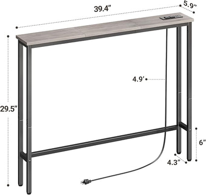 ELYKEN 5.9" Narrow Console Sofa Table - Image 3