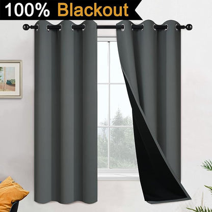 Yakamok 63 Inch Length 100% Blackout Curtains - Image 2