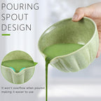 Artcome Japanese Matcha Set, Matcha Bowl with Pouring Spout, Matcha Whisk, Tea Scoop, Whisk Holder, Handmade Matcha Ceremony Kit For Japanese Tea Ceremony