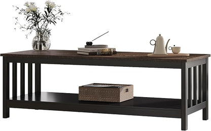 ChooChoo Mission Coffee Table, Wood Living Room Table - Image 6