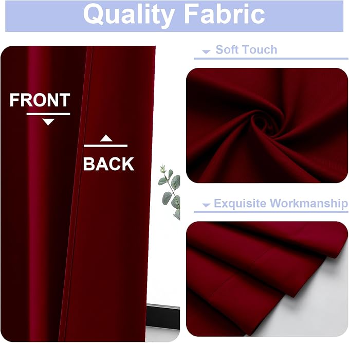 Simplebrand Ava Red Short Blackout Curtains - Image 3