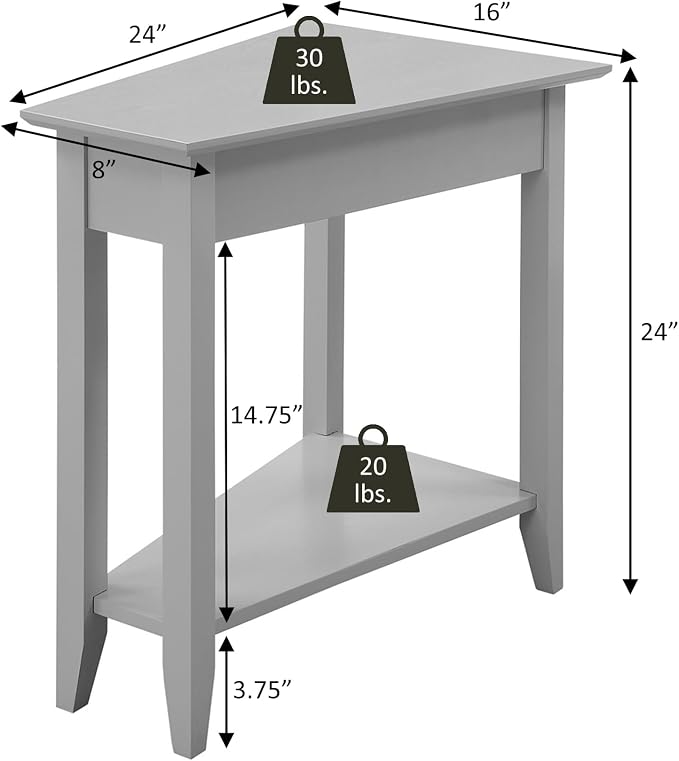 Convenience Concepts American Heritage Wedge End Table 24" - Image 3