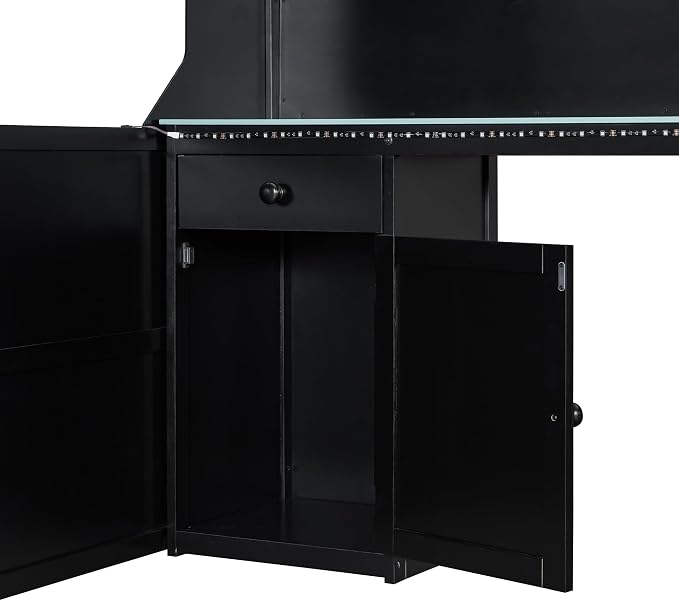 Modern Gaming Loft Bed with Built-in Desk, LED Lighting & Charging Hub –Twin - Image 9