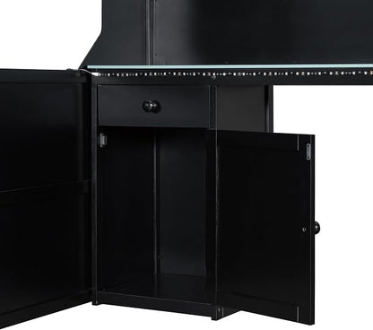 Modern Gaming Loft Bed with Built-in Desk, LED Lighting & Charging Hub –Twin - Image 9