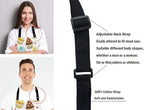 Yummy Colored Cupcakes Adjustable Bib Apron, Cute Cupcake Pattern Apron, Sweet Dessert Cooking Kitchen Apron for Men Women