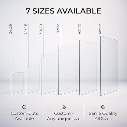 Fab Glass and Mirror Tempered Glass Table Top 24x36 Inch Rectangle 1/4" Thick Clear Furniture Protector with Flat Polish Edge Eased Corners for Coffee Dining Tables Desks