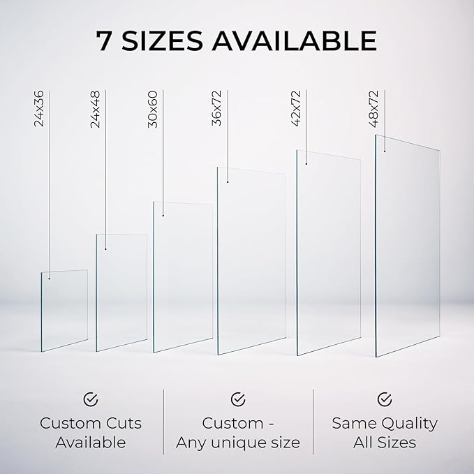 Fab Glass and Mirror Tempered Glass Table Top 42x72 Inch Rectangle 1/4" Thick Clear Furniture Protector with Flat Polish Edge Eased Corners for Coffee Dining Tables Desks