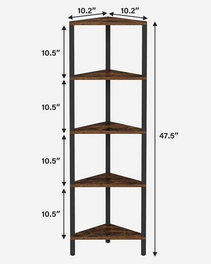 TUTOTAK Corner Shelf, 5-Tier Corner Bookshelf - Image 2